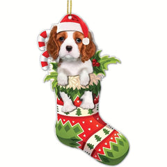 Pet Dog Christmas Ornaments Acrylic Wood Decoration