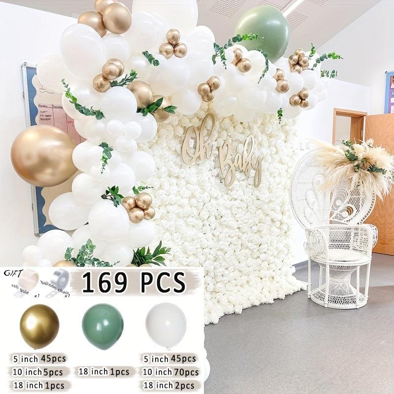 Balloon Garland Set With Golden Latex Avocado Balloon Arch