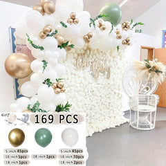 Balloon Garland Set With Golden Latex Avocado Balloon Arch