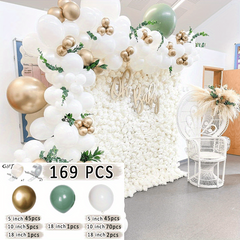 Balloon Garland Set With Golden Latex Avocado Balloon Arch