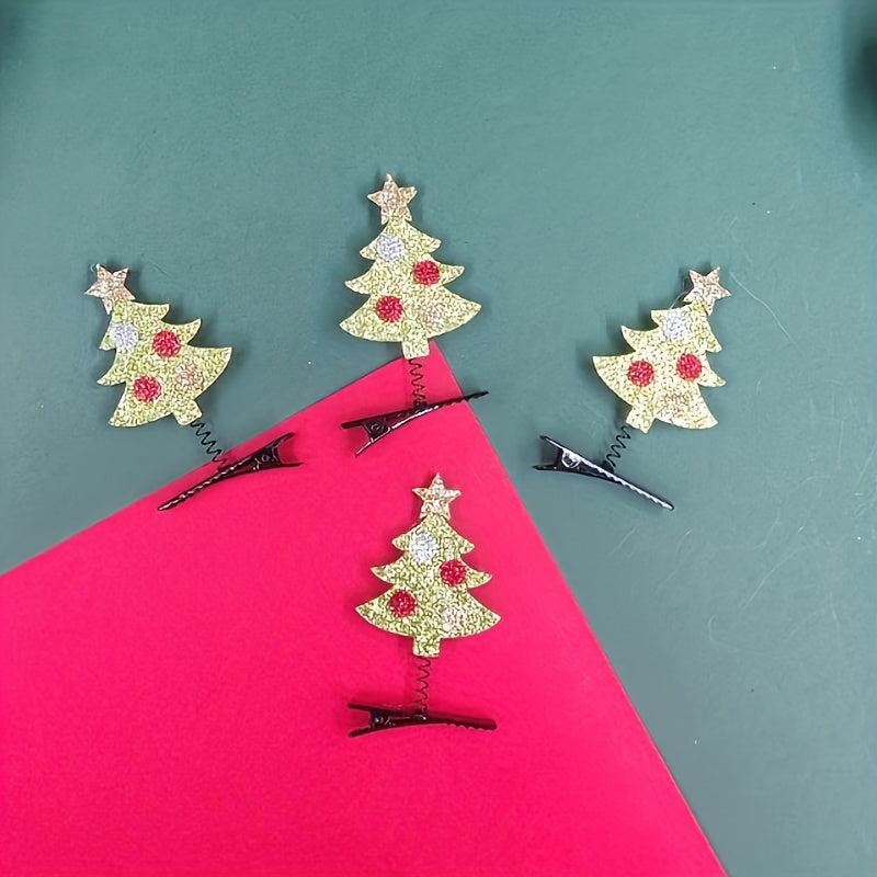 Christmas Hair Clips Santa Snowman Reindeer Decoration Small Clips