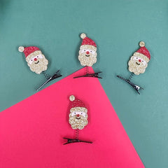 Christmas Hair Clips Santa Snowman Reindeer Decoration Small Clips
