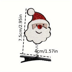 Christmas Hair Clips Santa Snowman Reindeer Decoration Small Clips