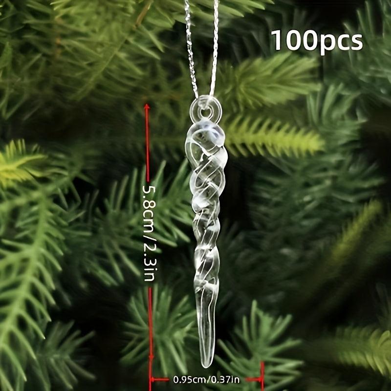 Transparent Acrylic Icicles Christmas Tree Decoration - Winter Frost Look