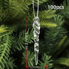 Transparent Acrylic Icicles Christmas Tree Decoration - Winter Frost Look