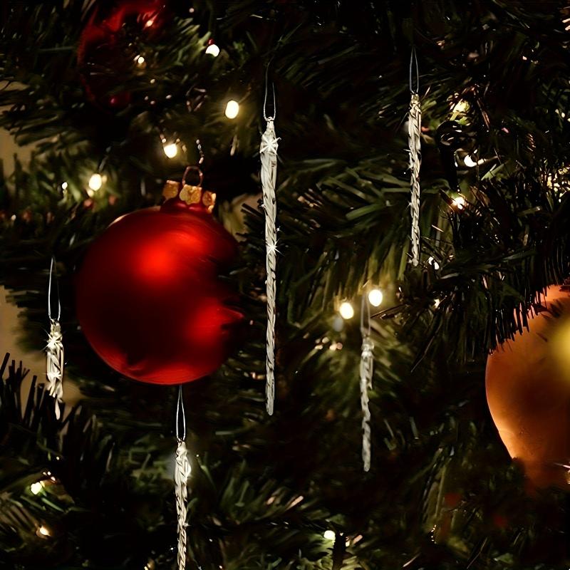 Transparent Acrylic Icicles Christmas Tree Decoration - Winter Frost Look