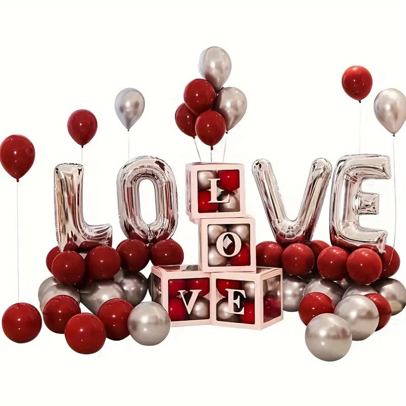 30pcs Red Silvery Balloons Set for Party Decoration
