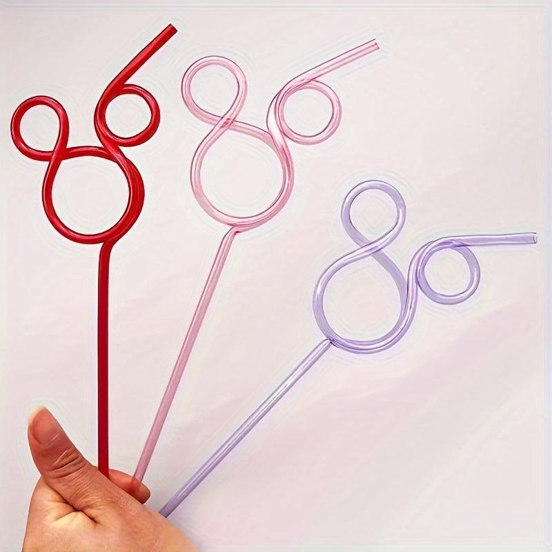 6pcs Cartoon Mouse Shaped Straws Reusable Party Straws for Halloween Christmas