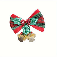 Christmas Ribbon Bows With Iron Bells Xmas Decoration