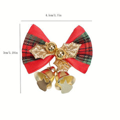 Christmas Ribbon Bows With Iron Bells Xmas Decoration