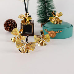 6pcs Christmas Bow And Bells Ornament DIY Christmas Tree Hanging Pendant