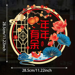 Double-Sided Spring Fu Character Window Flower Sticker