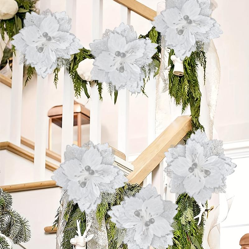 Large Artificial Christmas Flower Head for Tree Decorations and Parties