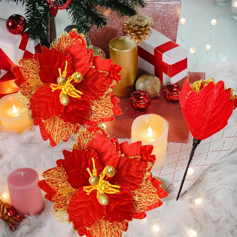 Large Artificial Christmas Flower Head for Tree Decorations and Parties