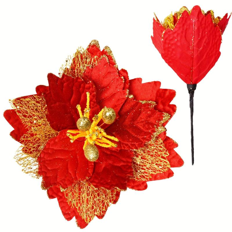 Large Artificial Christmas Flower Head for Tree Decorations and Parties