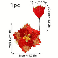 Large Artificial Christmas Flower Head for Tree Decorations and Parties