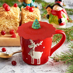 1pc Christmas Tree Dust-proof Silicone Cup Lid Safe Material