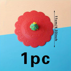 1pc Christmas Tree Dust-proof Silicone Cup Lid Safe Material