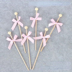 6pcs Cake Decorating Inserts Round Beads Wooden Sticks Baking Supplies