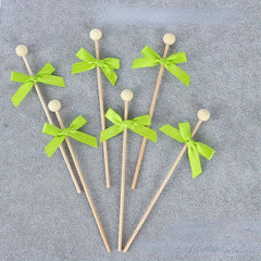6pcs Cake Decorating Inserts Round Beads Wooden Sticks Baking Supplies