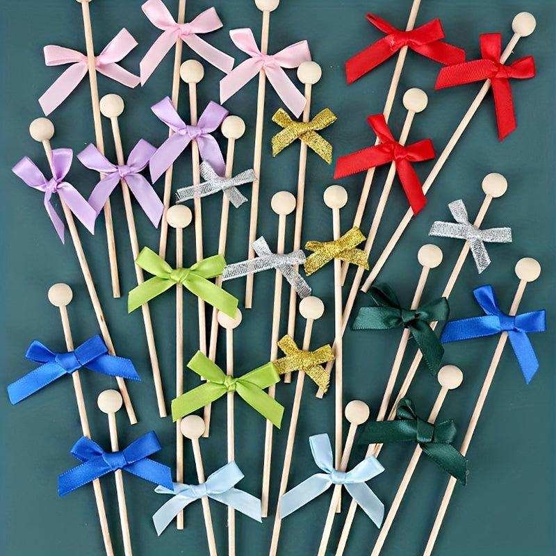 6pcs Cake Decorating Inserts Round Beads Wooden Sticks Baking Supplies