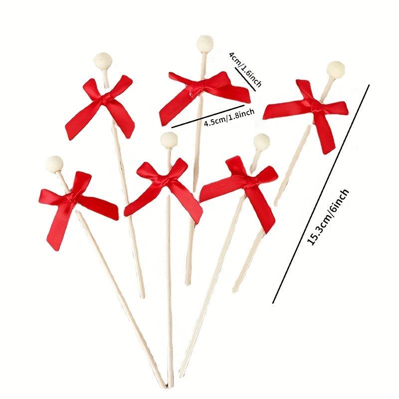 6pcs Cake Decorating Inserts Round Beads Wooden Sticks Baking Supplies