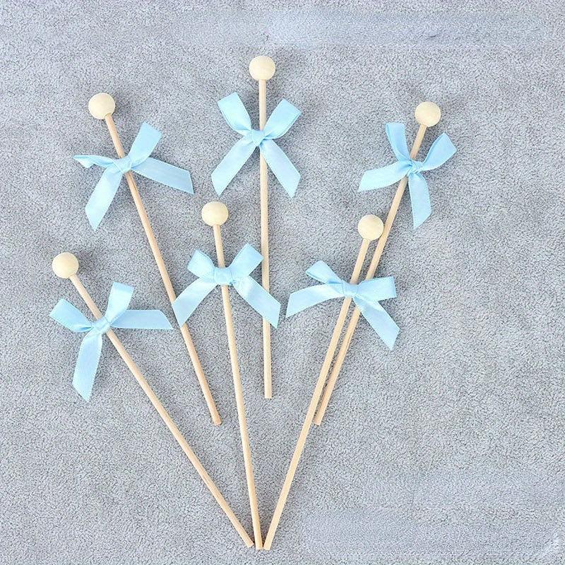 6pcs Cake Decorating Inserts Round Beads Wooden Sticks Baking Supplies