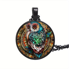 Owl Time Gemstone Necklace for Dad