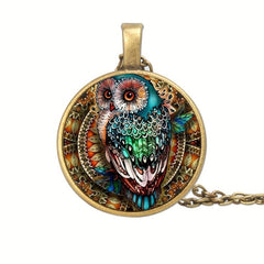 Owl Time Gemstone Necklace for Dad
