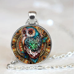 Owl Time Gemstone Necklace for Dad