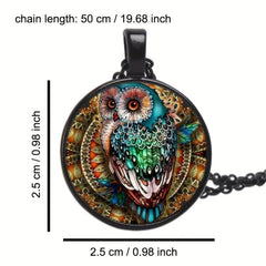 Owl Time Gemstone Necklace for Dad