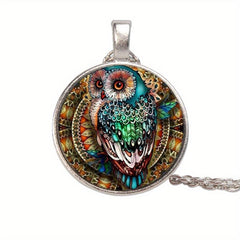 Owl Time Gemstone Necklace for Dad