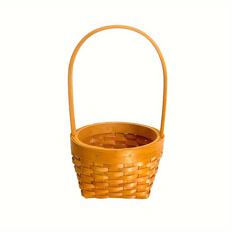 Hand Woven Basket Wooden Chip Hand Basket Wedding Decoration