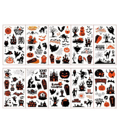 30pcs Kids Halloween Tattoo Stickers, Funny Temporary Cartoon Tattoos