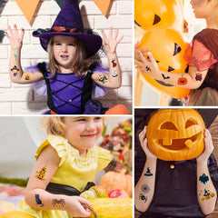 30pcs Kids Halloween Tattoo Stickers, Funny Temporary Cartoon Tattoos