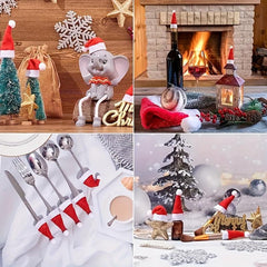 6pcs Mini Christmas Hat Lollipop Non-woven Small Hat