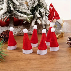 6pcs Mini Christmas Hat Lollipop Non-woven Small Hat