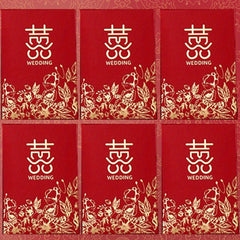 6pcs 2pcs Wedding Red Envelope Hot Stamping 'happy' 'lucky' Wedding Supplies