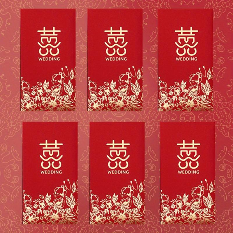 6pcs 2pcs Wedding Red Envelope Hot Stamping 'happy' 'lucky' Wedding Supplies