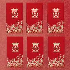 6pcs 2pcs Wedding Red Envelope Hot Stamping 'happy' 'lucky' Wedding Supplies