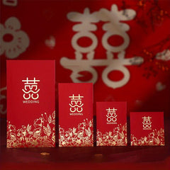 6pcs 2pcs Wedding Red Envelope Hot Stamping 'happy' 'lucky' Wedding Supplies