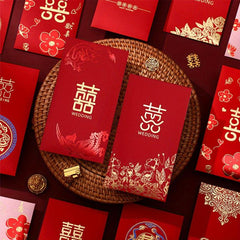 6pcs 2pcs Wedding Red Envelope Hot Stamping 'happy' 'lucky' Wedding Supplies