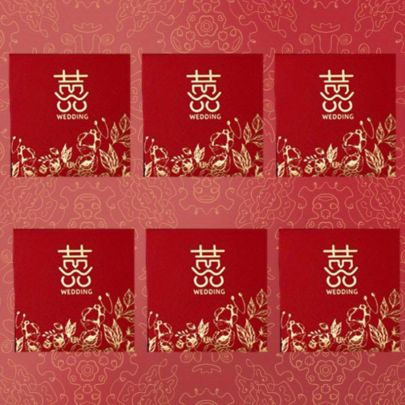 6pcs 2pcs Wedding Red Envelope Hot Stamping 'happy' 'lucky' Wedding Supplies