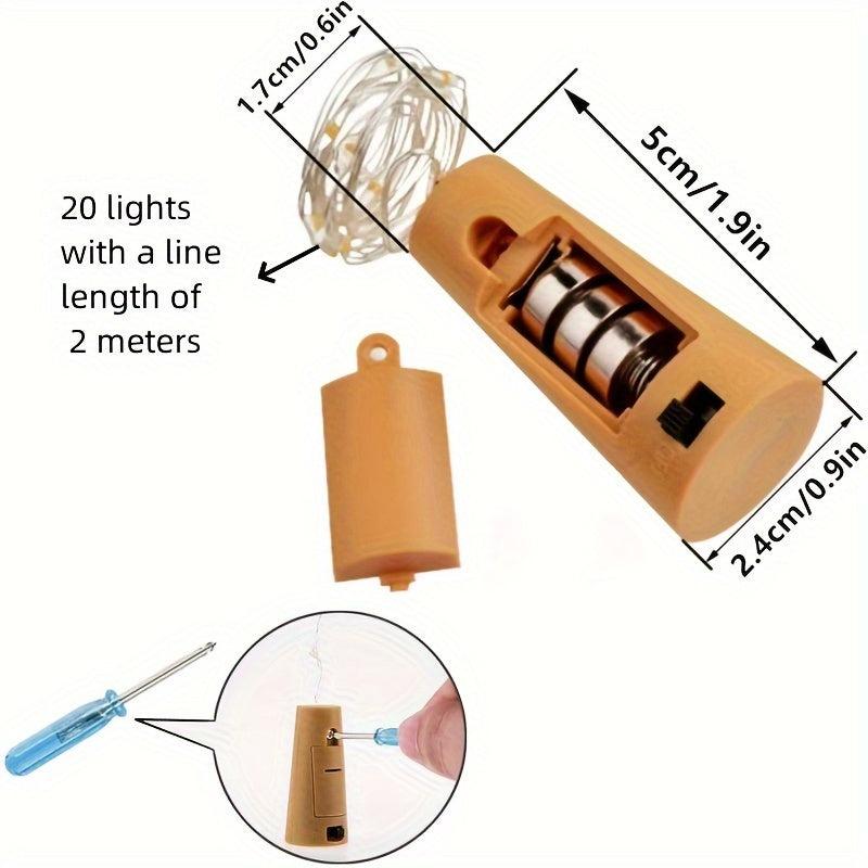 5pcs LED Bottle Stopper Lights Fairy Copper Wire String Lights