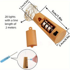 5pcs LED Bottle Stopper Lights Fairy Copper Wire String Lights