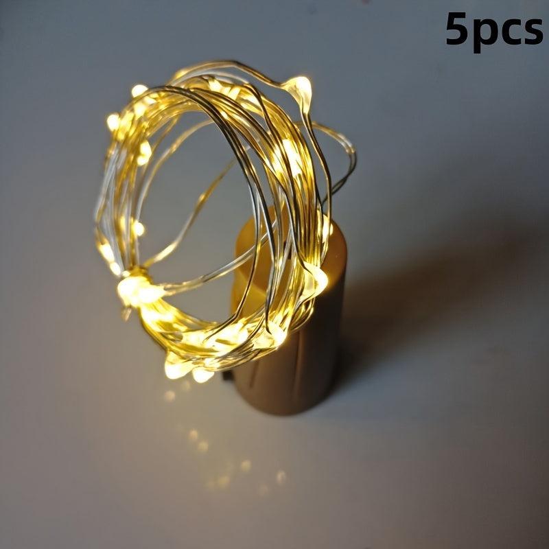 5pcs LED Bottle Stopper Lights Fairy Copper Wire String Lights