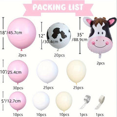 134pcs Farm Animal Cow Print Balloons with Pastel Yellow Balloons