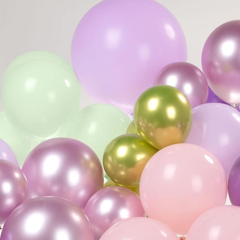 Mermaid Balloon Garland Kit Purple Pink Aqua Green Balloons & Bubble