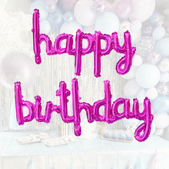 Rose Red Birthday Banner and Balloon Set
