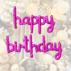 Rose Red Birthday Banner and Balloon Set